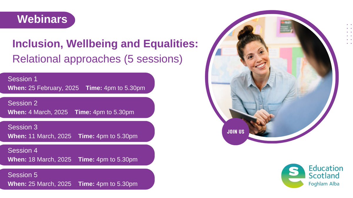 Are you a practitioner looking to improve relational approaches in your setting?
We’re hosting a series of sessions which provide an overview of what you need to know when it comes to supporting learners using good relational practice.

Find out more: ow.ly/bCco50V23Vj