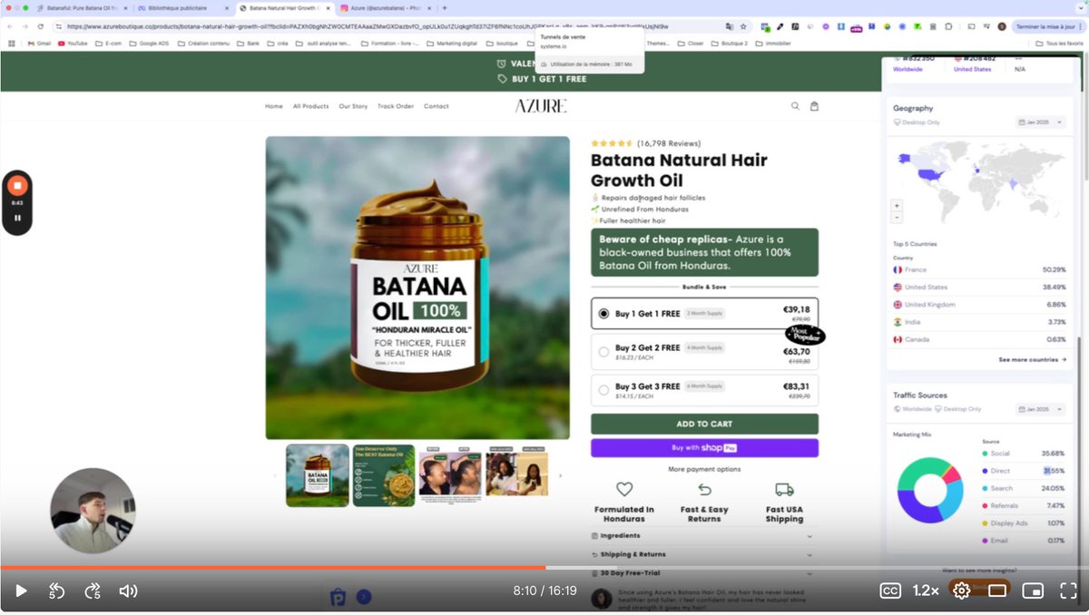 sebastienLRS1's tweet image. 🧨Cette marque génère plus de 370k par mois de CA. 

J’ai fait une analyse vidéo complète avec une stratégie détaillée pour faire de l’argent avec ce produit.

👉 RT ce tweet + commente « analyse » pour recevoir la vidéo.

(N’oublie pas de me suivre pour que je puisse te DM.)