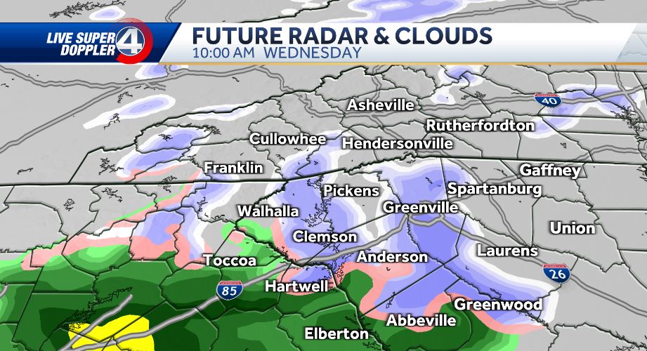 ParellaLewis's tweet image. 7:09AM WEDNESDAY MORNING UPDATE- snow is finally falling to the ground in parts of the MTS. while much of the Upstate is still 1-3 hours away (depending on where you live) from the mostly rain mix. 
 More updates to come soon.