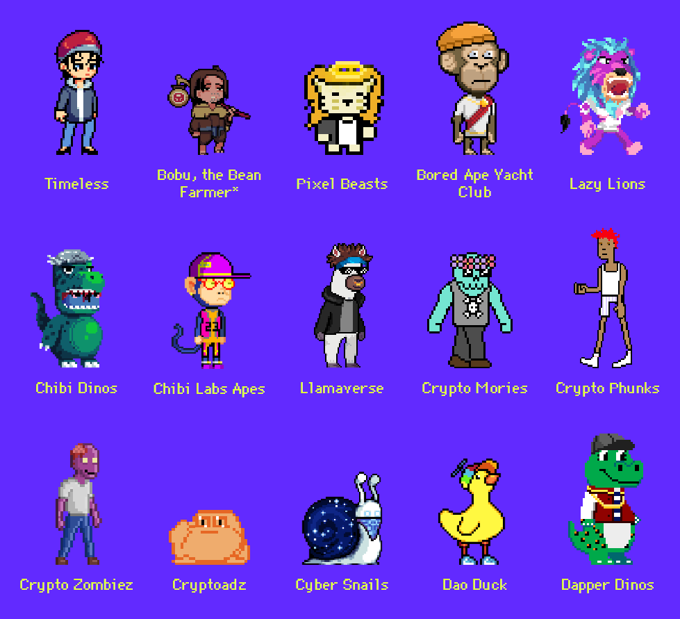 senzawa22's tweet photo. @pixels_online @pixels_online have more than 100 integrated #NFT collections, you can use for your Avatar inside the game. https://t.co/xzSBBUQJJP