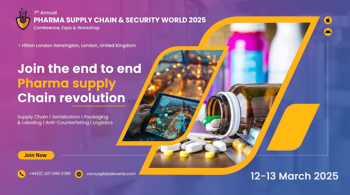 corvusglobal's tweet photo. 🚨 Early Bird Registration Ends This Week! #Pharmasecurityworld

Don’t miss your chance to save on the Pharma Supply Chain &amp; Security World Conference, happening on March 12-13, 2025, at Hilton London Kensington, London, United Kingdom.

 Register Now https://t.co/LZcoozFKX6 https://t.co/GrM0y9Wloc