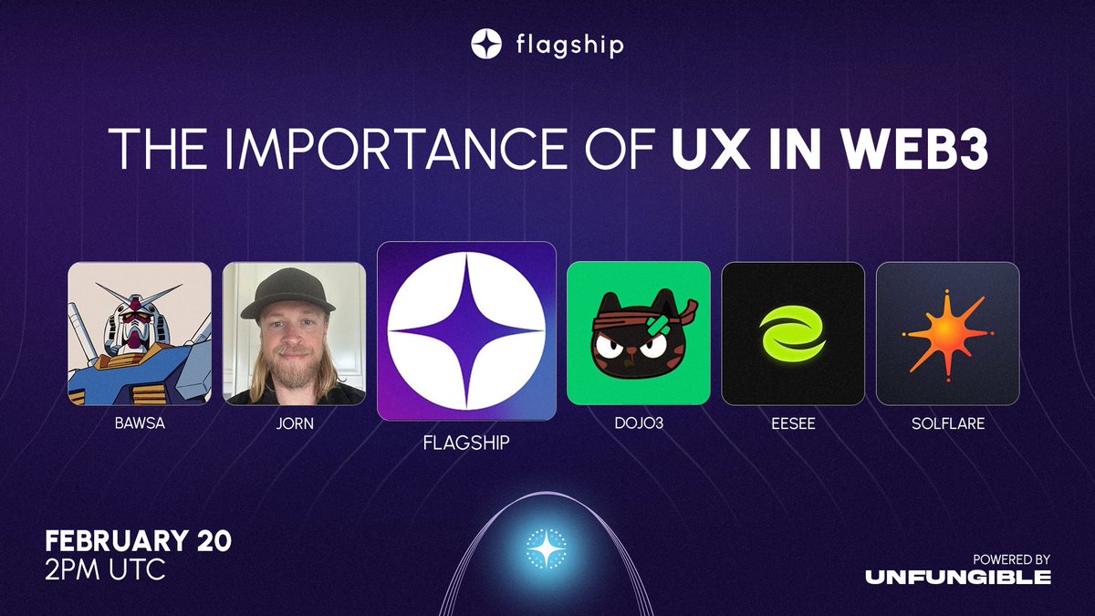 The Importance of UX in Web3 

Web3 UX is one of the most essential factor to Crypto mass adoption
 
Join <a href="/JornvanFlagship/">Jorn | CEO Flagship.fyi</a> and leading projects sharing the top views on UX in Web3.

📅 20.Feb.2025, 1400 hrs UTC (1500 hrs CET)     

Set your reminders below 👇