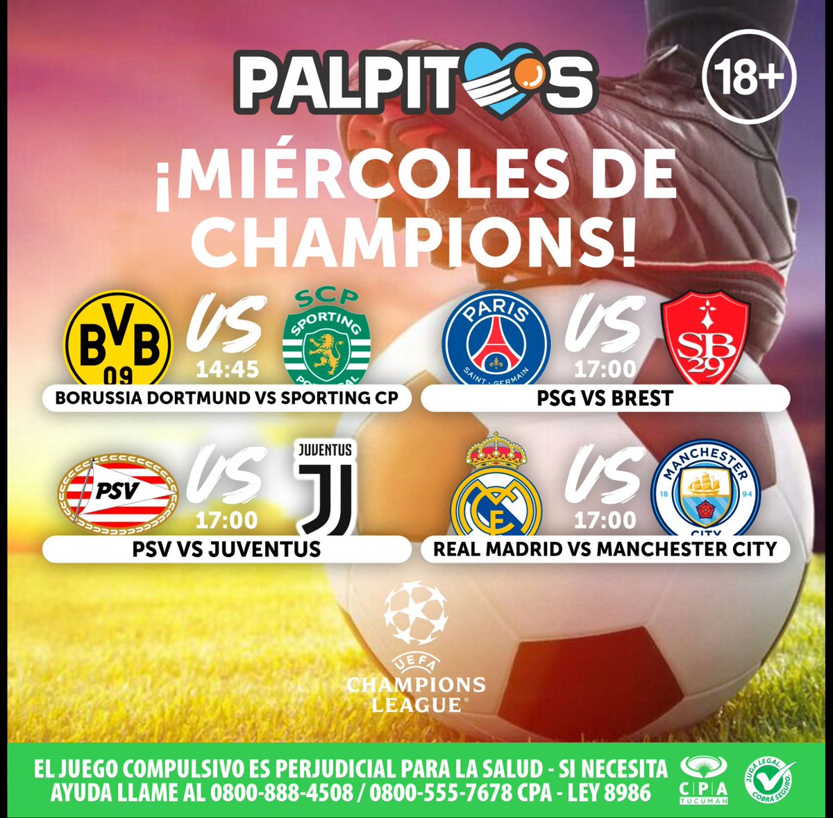 ¡Palpitá la #ChampionsLeague! ¿Cómo será tu jugada en <a href="/Palpitosok/">Pálpitos</a>? 💚, ingresa aquí 👉🏻 lc.cx/MzCjZF