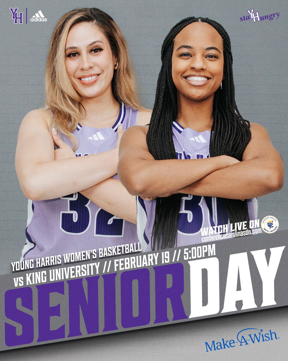 YHC Athletics (@yhcathletics) on Twitter photo WBB | <a href="/YHC_Wbb/">Young Harris WBB</a> 🏀 SENIOR DAY vs King University tonight! Tip-off at 5PM for a game with big conference implications.
#staYHungry WBB | <a href="/YHC_Wbb/">Young Harris WBB</a> 🏀 SENIOR DAY vs King University tonight! Tip-off at 5PM for a game with big conference implications.
#staYHungry