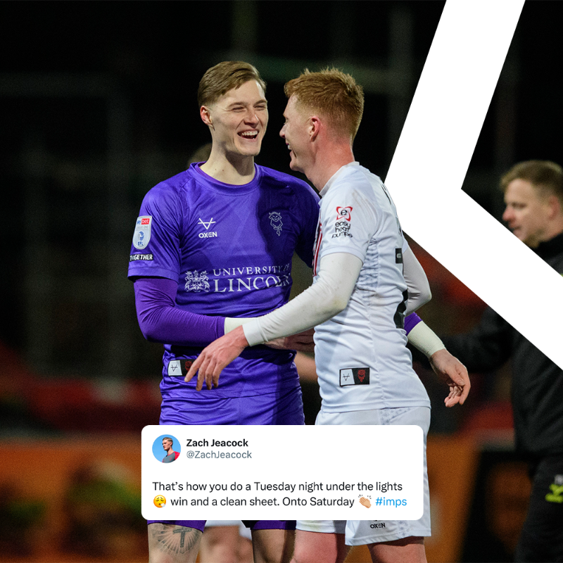 LincolnCity_FC's tweet photo. 📲 #MANLIN reaction from the lads.