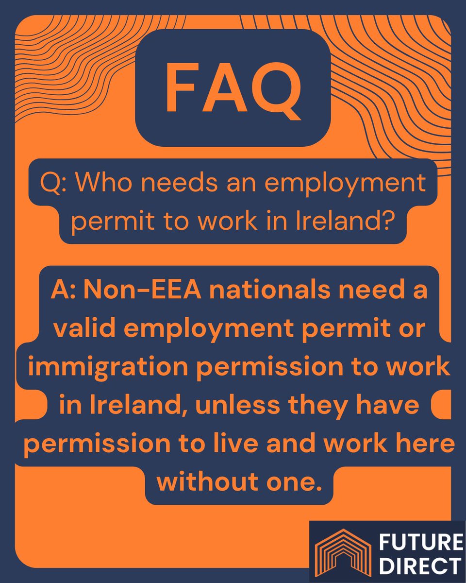 FutureDirect_ie's tweet image. FAQ Time. 

Need help with your employment permit application? Future Direct is here to guide you every step of the way! 

Learn more at: futuredirect.ie

#EmploymentPermit #WorkInIreland #FutureDirect #Ireland #Stamp1G #IrishVisa #Irelandimmigration #Immigration