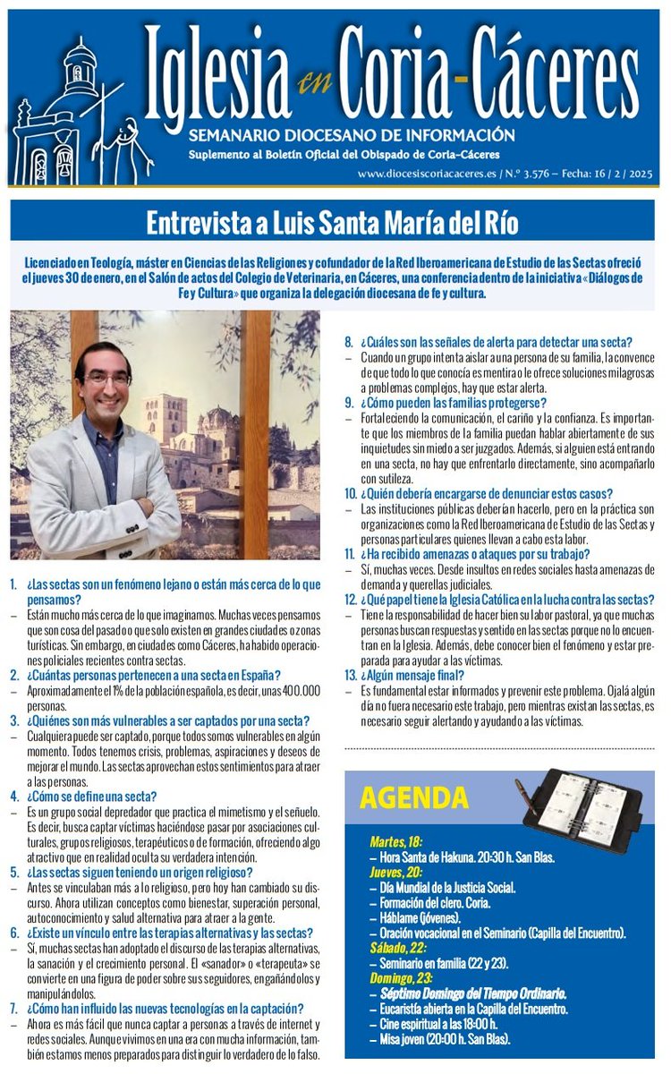Luis Santamaría del Río 🐦 (@vaicondios) on Twitter photo Aquí está la entrevista que me hicieron en #Cáceres con motivo de la conferencia sobre el fenómeno de las #sectas. Gracias a <a href="/CoriaCCDiocesis/">Diócesis Coria-Cáceres</a> por su compromiso con la formación y prevención en torno a este tema 😊 Aquí está la entrevista que me hicieron en #Cáceres con motivo de la conferencia sobre el fenómeno de las #sectas. Gracias a <a href="/CoriaCCDiocesis/">Diócesis Coria-Cáceres</a> por su compromiso con la formación y prevención en torno a este tema 😊