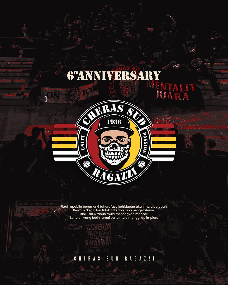 SELAMAT ULANGTAHUN KE-6 CHERAS SUD RAGAZZI

Fitrah apabila berumur 6 tahun, fasa kehidupan akan mula berubah. Bermula kecil dan tidak ada apa-apa pengetahuan, kini usia 6 tahun mula menongkah mencari kenalan yang lebih ramai serta mula menggilap impian.