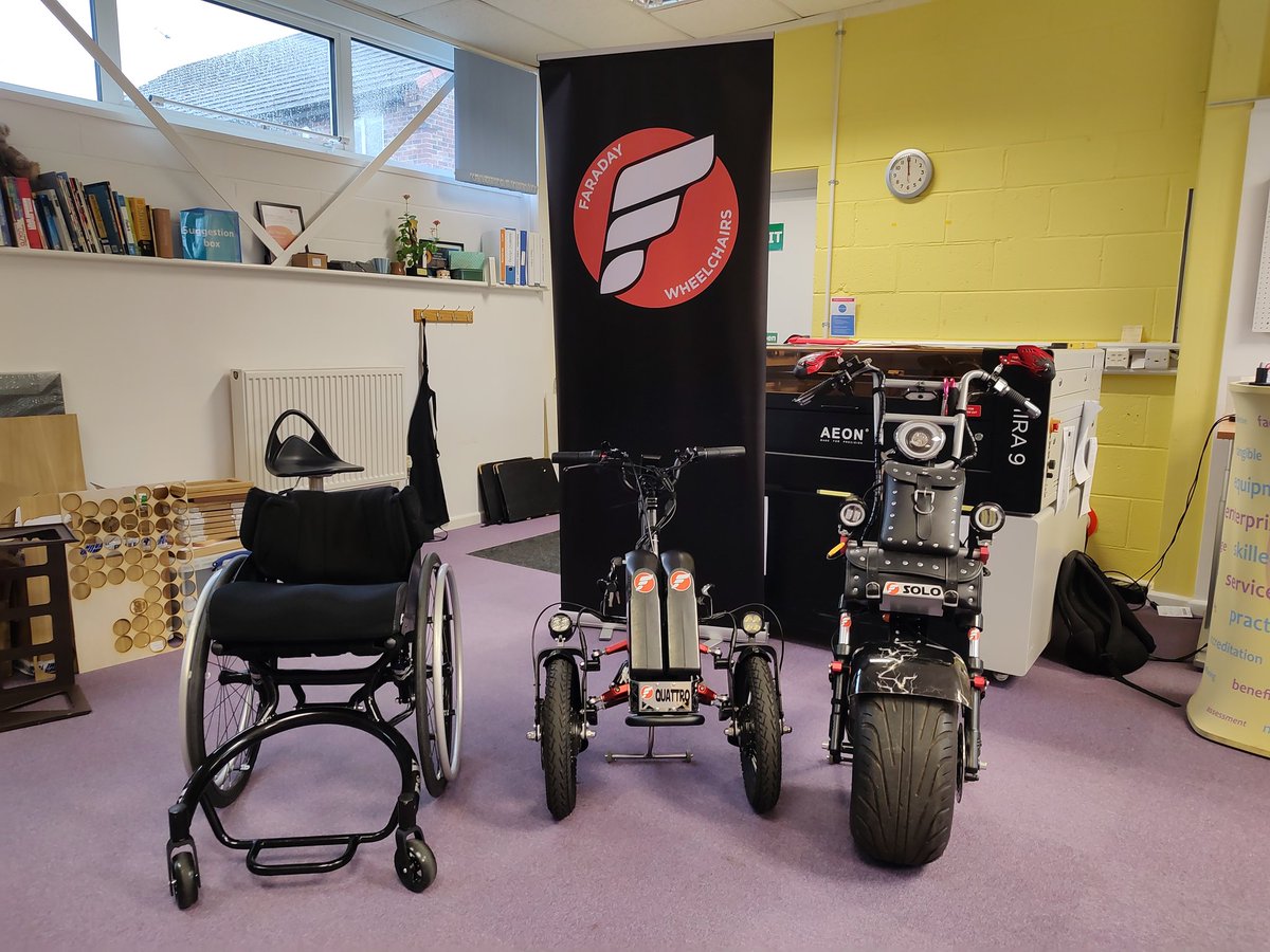 FaradayWheelchr's tweet photo. Today here at the neuromuscular centre in northwich showcasing our Tns chairs and bike attachments. https://t.co/yMdQMnG1Qm