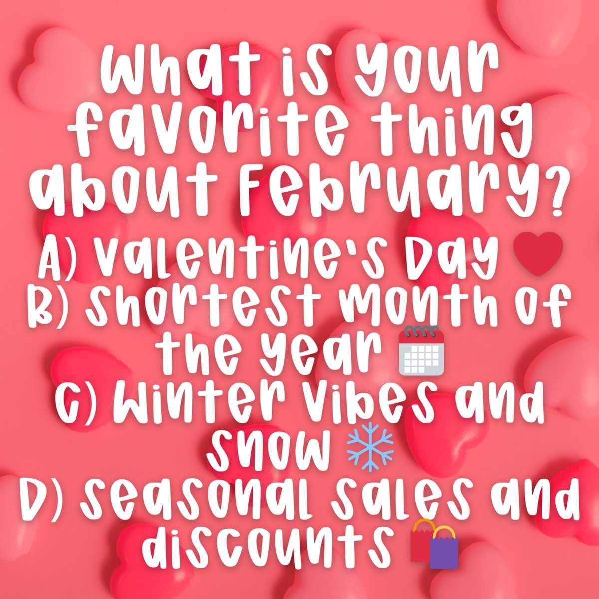 chevonspassion's tweet photo. What is your favorite 🤩 thing about February? https://t.co/2YixZfo2pU