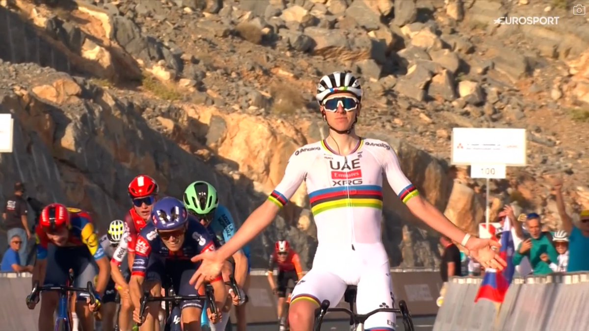 faustocoppi60's tweet photo. Mouth closed after such a huge lactic acid effort. Stop making this look so damn easy, Pogi! 🙏😫😭 #UAETour https://t.co/oL3zbaL9wC