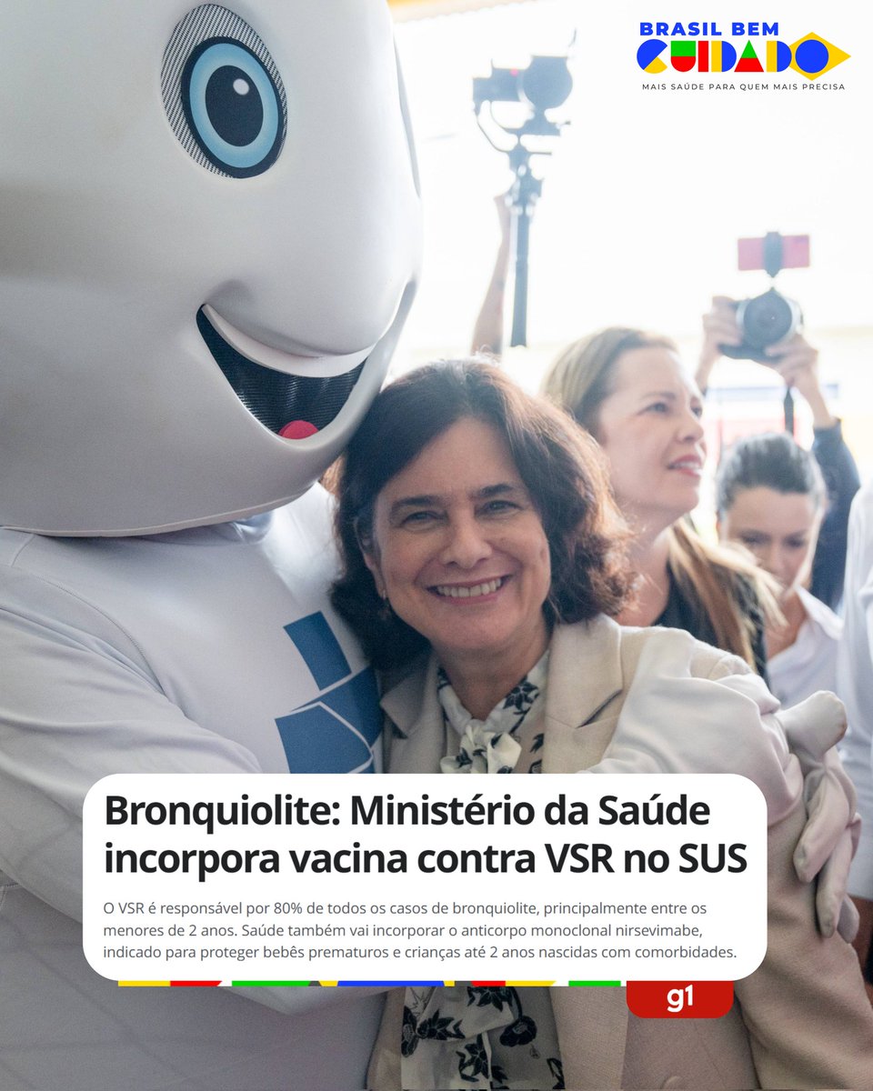 Um grande passo na proteção de gestantes e bebês! 💙

Incorporamos uma vacina para gestantes e um anticorpo monoclonal para bebês prematuros e crianças até 2 anos com comorbidades, que previnem complicações do Vírus Sincicial Respiratório (VSR), como bronquiolite e pneumonia. (+)