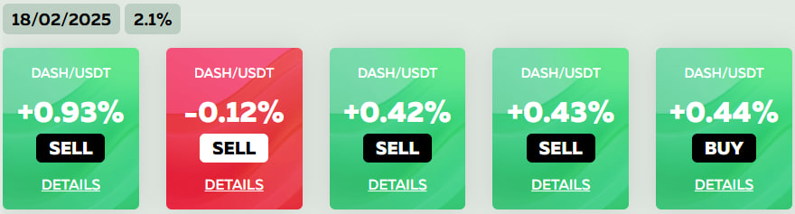 oscargrand83's tweet photo. Good trading bot
Yesterday
2.1%
DASH/USDT
I like it when all the reporting is in real time
You can visually recognize and find the right moment to enter
#HODLSPACE #BWIS #ETH #BTC https://t.co/45gxFukAtW