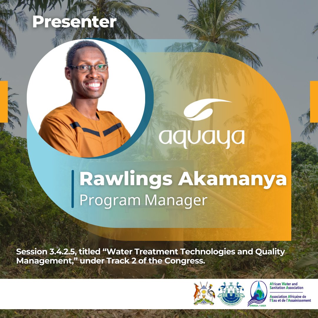 Aquaya (@aquaya) on Twitter photo ⌛️ One hour to go! Our Program Manager, Rawlings Akamanya, will present findings and recommendations on lead levels in water sources in Ghana and Uganda today at <a href="/Afwasa2025/">AfWASA2025</a>
Don't miss out: ow.ly/3ZAB50V1aSP
<a href="/AfWASA_AAEA/">AfWASA</a> | <a href="/hiltonfound/">Hilton Foundation</a> | #AfWASAICE2025 ⌛️ One hour to go! Our Program Manager, Rawlings Akamanya, will present findings and recommendations on lead levels in water sources in Ghana and Uganda today at <a href="/Afwasa2025/">AfWASA2025</a>
Don't miss out: ow.ly/3ZAB50V1aSP
<a href="/AfWASA_AAEA/">AfWASA</a> | <a href="/hiltonfound/">Hilton Foundation</a> | #AfWASAICE2025