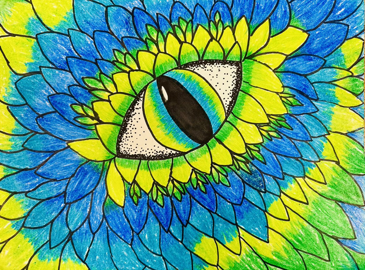 missh_ART_mann's tweet photo. 🐲👁️Some finished 5th grade dragon eyes focusing on contour line, organic shapes, proportion, texture, pattern &amp; value after learning about the interdisciplinary art of animation!👁️🐲 #mcspedden #inspireoneinspiremany #elementaryart #fisdfineartsleads @McSpeddenES @friscofinearts https://t.co/DdmX4mqNMX