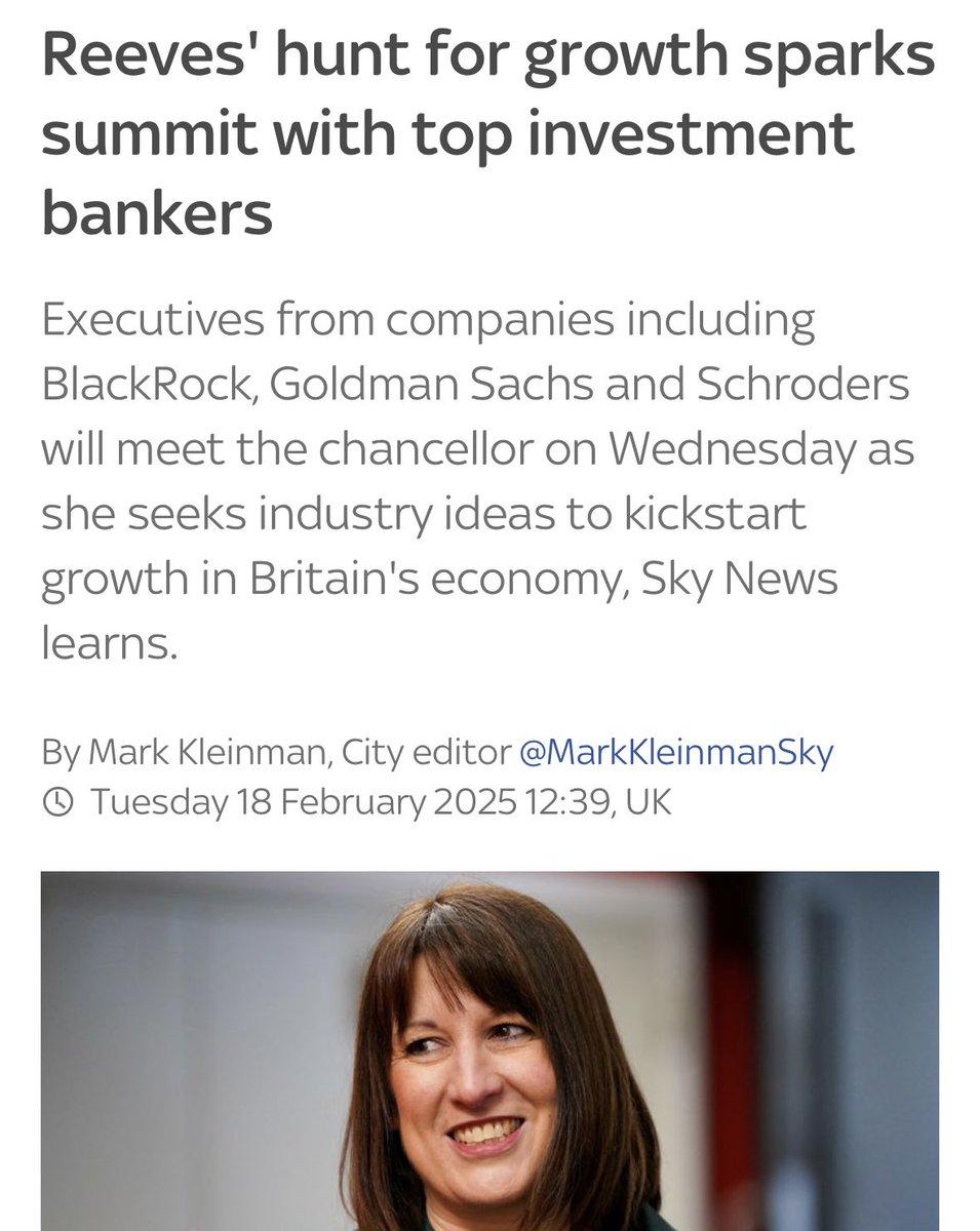JamesMelville's tweet photo. So Rachel Reeves is quite happy to meet huge financial corporations like BlackRock but avoids meeting the National Farmers Union &amp; farmers concerned about their livelihoods. Very telling. https://t.co/l4mI9x7HUM