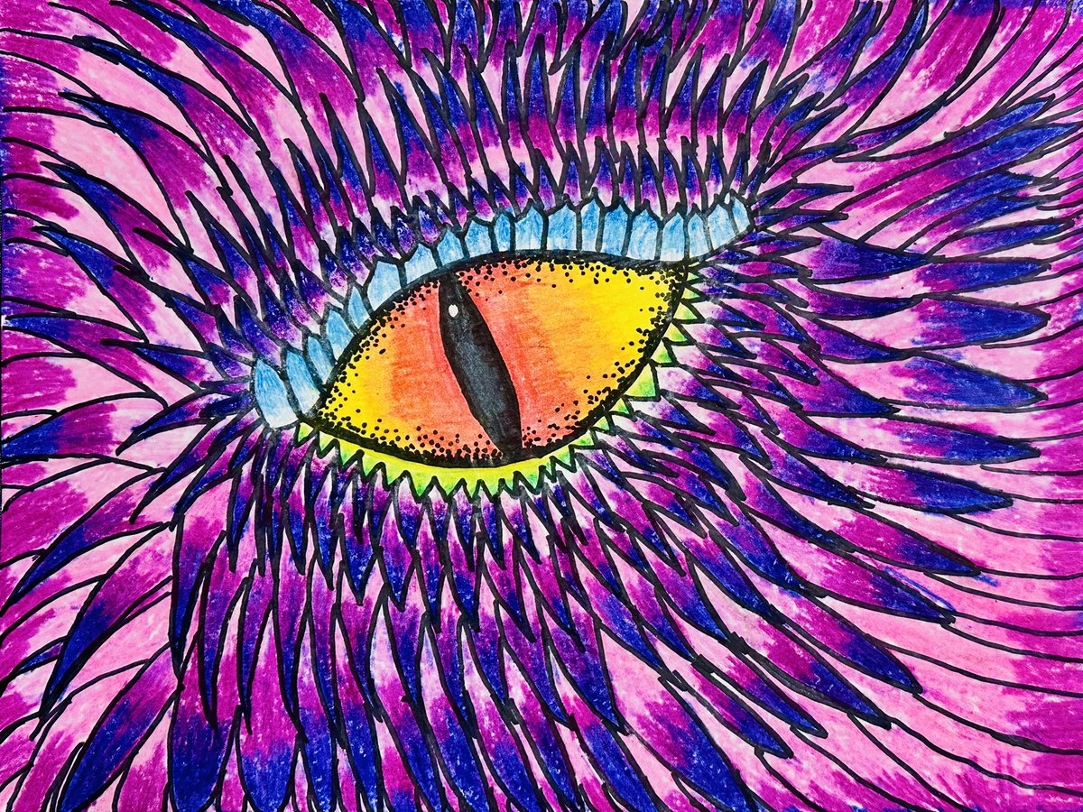 missh_ART_mann's tweet photo. 🐲👁️Some finished 5th grade dragon eyes focusing on contour line, organic shapes, proportion, texture, pattern &amp; value after learning about the interdisciplinary art of animation!👁️🐲 #mcspedden #inspireoneinspiremany #elementaryart #fisdfineartsleads @McSpeddenES @friscofinearts https://t.co/MQoyNfeS68