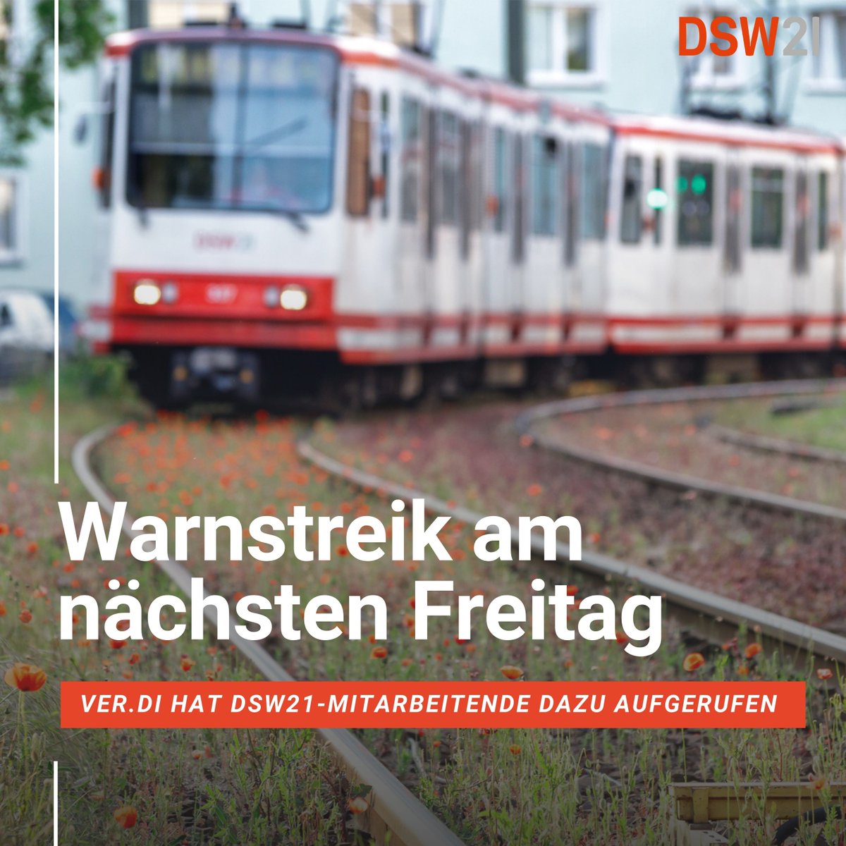 Die Gewerkschaft #verdi hat die Beschäftigten von #DSW21 in #Dortmund am Freitag, 21.2., zu einem ganztägigen Warnstreik aufgerufen. Alle Stadtbahn- und Buslinien von DSW21 fahren nicht, auch die Linien nach Castrop-Rauxel u. Schwerte. ow.ly/OO5950V2GtI

<a href="/stadtdortmund/">Stadt Dortmund</a>