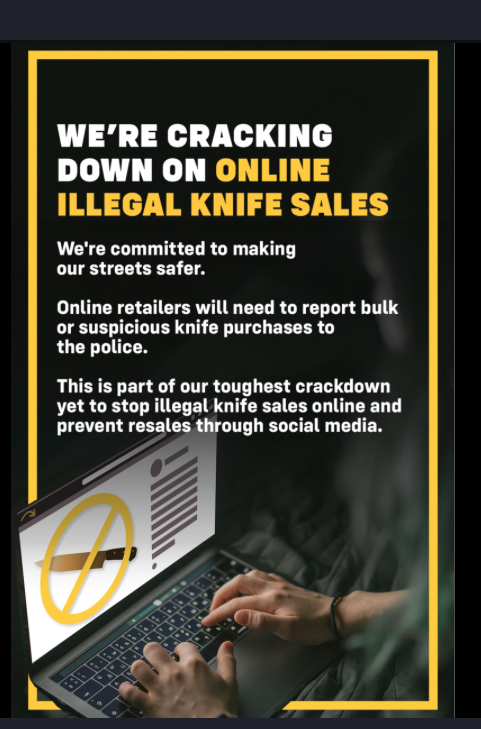 KnifeCrimeLdn's tweet photo. FKCL  have long called for far greater concentration on online sellers. These people can frequently foresee the consequences of their profit-driven sales. What does that make them? #knifecrime https://t.co/1g63J6QSv7