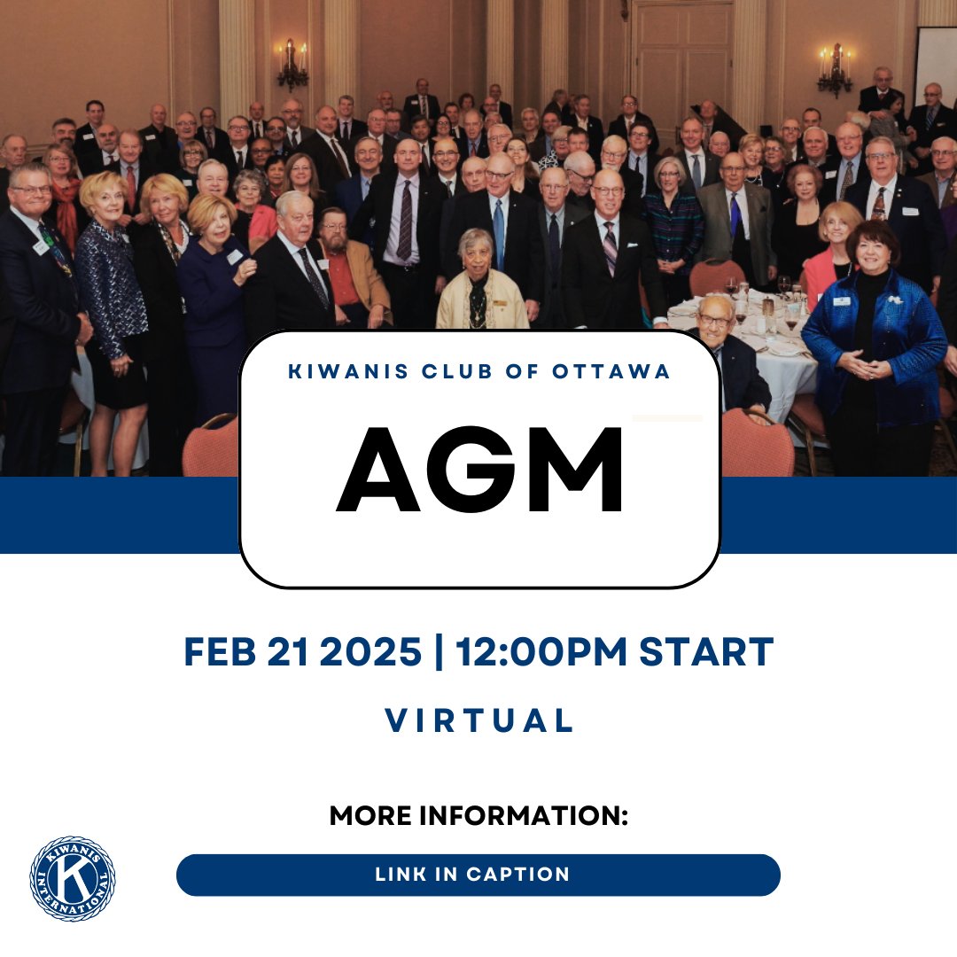 Kiwanis Club of Ottawa members are invited to join the next virtual AGM meeting at noon on Friday February 21! 

Use the following link to join the meeting: live.esax.ca/e/kiwanis-virt… 

#KidsNeedKiwanis  #KiwanisClubOfOttawa