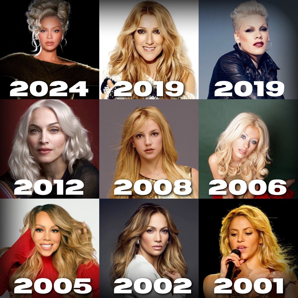 PopFusionHQ's tweet photo. Pre-2000s Female Artists and their last entry on IFPI’s Global Albums chart: https://t.co/1X6ipjazRC