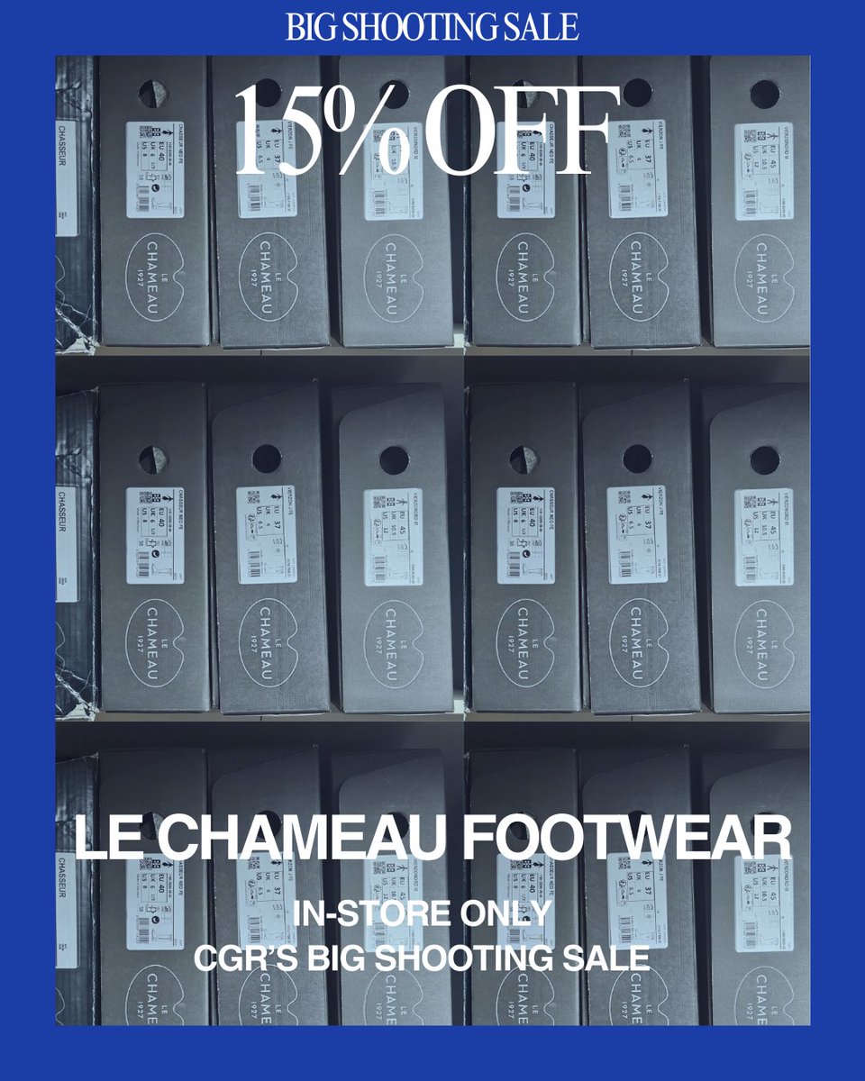 CheshireGunRoom's tweet image. 👢 15% OFF LE CHAMEAU BOOTS – IN-STORE ONLY! 👢

Save 15% on premium Le Chameau boots!
Perfect for the field, farm, and outdoor adventures! 🌿🏹
📍 In-store only – while stocks last!

#LeChameau #BootSale #FieldSports #OutdoorGear #ShootingSale #GunShopDeals #HuntingEssentials