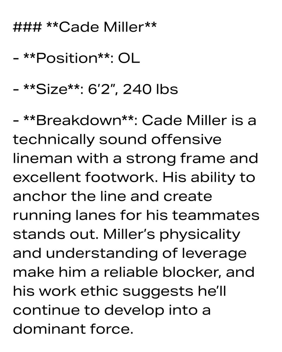 Cade Miller (@cademiller_29) on Twitter photo Thank you for the write-up <a href="/LoganTillman/">Logan Tuley-Tillman</a> and <a href="/LT2FBA/">LT2FBA Global</a>! Proud to represent #classof2029. Thank you for the write-up <a href="/LoganTillman/">Logan Tuley-Tillman</a> and <a href="/LT2FBA/">LT2FBA Global</a>! Proud to represent #classof2029.