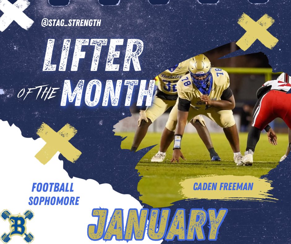 Berkeley High School Strength & Conditioning (@stag_strength) on Twitter photo Here are our January @stag_strength Lifters of the month.
-Caden Freeman (<a href="/BerkeleyStagsFB/">Berkeley Football</a> )
-Braylend Booker (<a href="/stags_baseball/">Stags Baseball</a>
-Alexis Donovan(Women’s Soccer)
-Demi Gray (<a href="/ladystagshoops/">Berkeley Lady Stags Hoops</a>)
<a href="/BerkeleyStags/">Berkeley Stags™️</a> <a href="/Staggybhs/">Staggy B</a> Here are our January @stag_strength Lifters of the month.
-Caden Freeman (<a href="/BerkeleyStagsFB/">Berkeley Football</a> )
-Braylend Booker (<a href="/stags_baseball/">Stags Baseball</a>
-Alexis Donovan(Women’s Soccer)
-Demi Gray (<a href="/ladystagshoops/">Berkeley Lady Stags Hoops</a>)
<a href="/BerkeleyStags/">Berkeley Stags™️</a> <a href="/Staggybhs/">Staggy B</a>