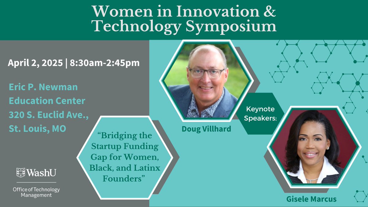 Join us at the 2025 Women in Innovation &amp; Technology (WIT) Symposium!

🔍"Bridging the Startup Funding Gap for Women, Black, &amp; Latinx Founders"
📊 Reveal key insights &amp; solutions.
📅 Register by March 19: ow.ly/R2E650V0tyo
<a href="/washuolin/">WashU Olin Business School</a> <a href="/WashU/">WashU</a> 
#WashU #Innovation #TechTransfer