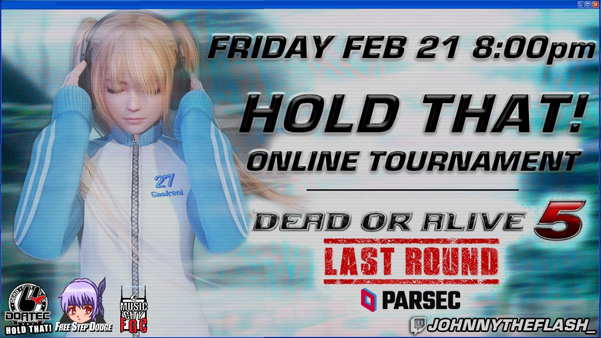 Ya'll know what time of the month it is! DOATEC Hold That! is back this time with Dead Or Alive 5: Last Round! We will be hosting through Parsec on this Saturday 1/22/2025 @ 8PM CST! Sign up here! start.gg/HoldThat3 
#DOA5LR #tournament #HoldThat #KoeiTecmo