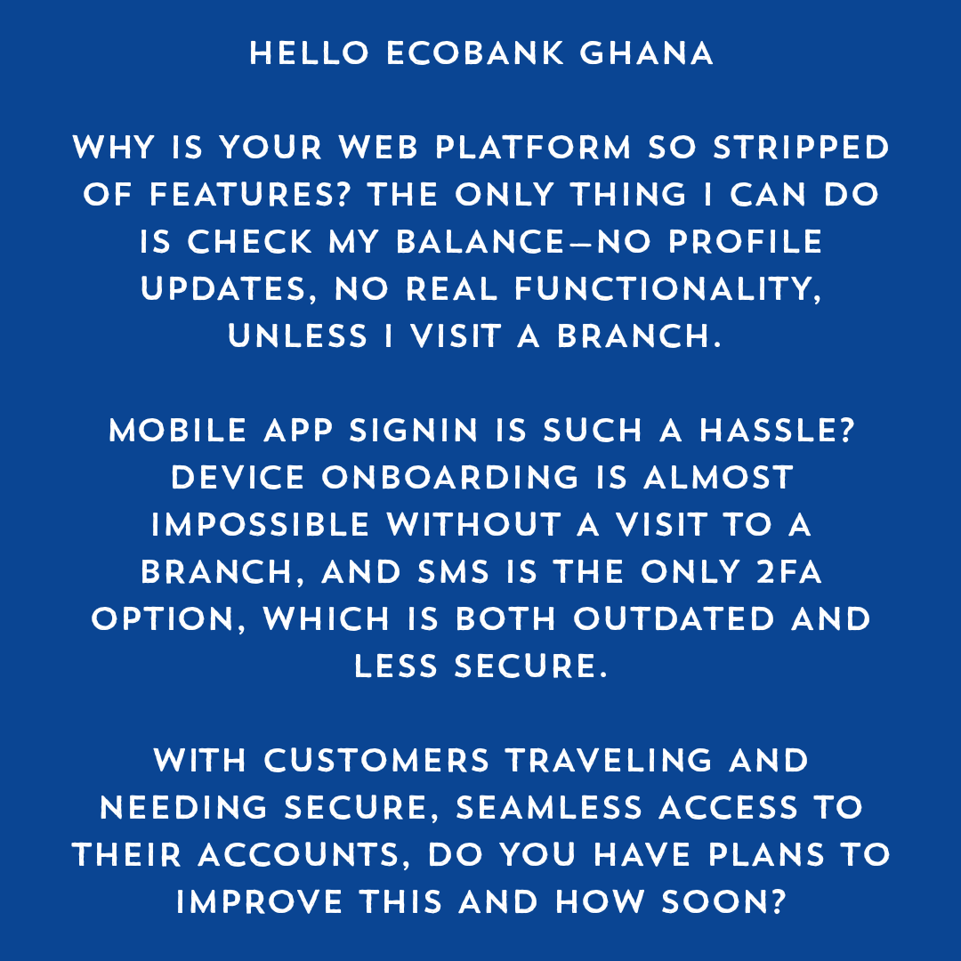 AndieSwitch's tweet photo. Hello @EcobankGhanaPLC https://t.co/kJnQ1ZfJVz