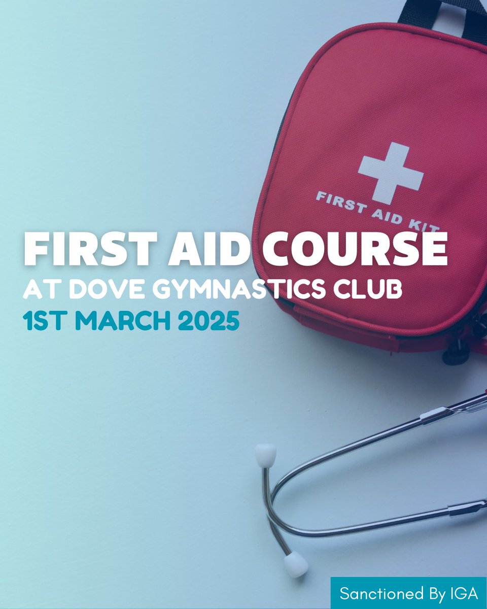 indygymnastics's tweet image. Dove Gymnastics Club are hosting a First Aid Course at their gym and have a few extra spaces available! 🚑  If you or anyone you know locally would be interested in attending, email Dovegymnasticsclub@gmail.com #SpreadingAwareness #FirstAidCourse