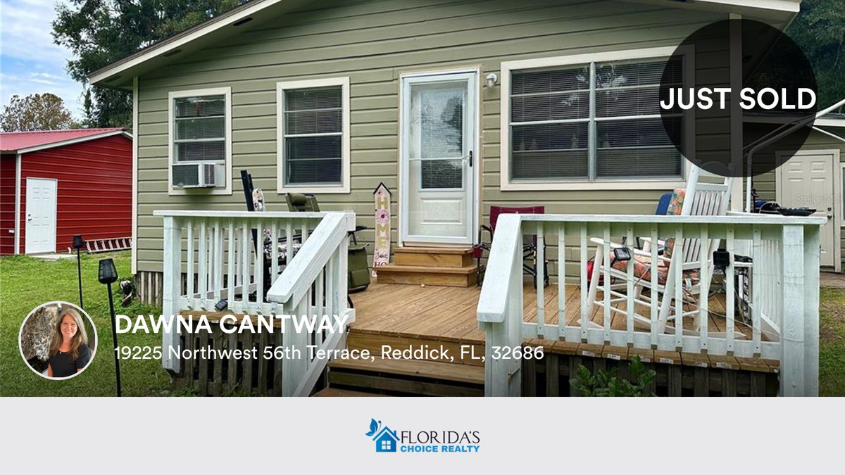 DCantwayRealtor's tweet photo. 🛌 3 🛀 2 🚘 2
📍 19225 Northwest 56th Terrace, Reddick, FL, 32686

My latest sale on RateMyAgent.
Broker BK3349668
https://t.co/DzUAs6acyH

...
#ratemyagent #realestate #FLORIDAS_CHOICE_REALTY https://t.co/rLOCKpzzmw