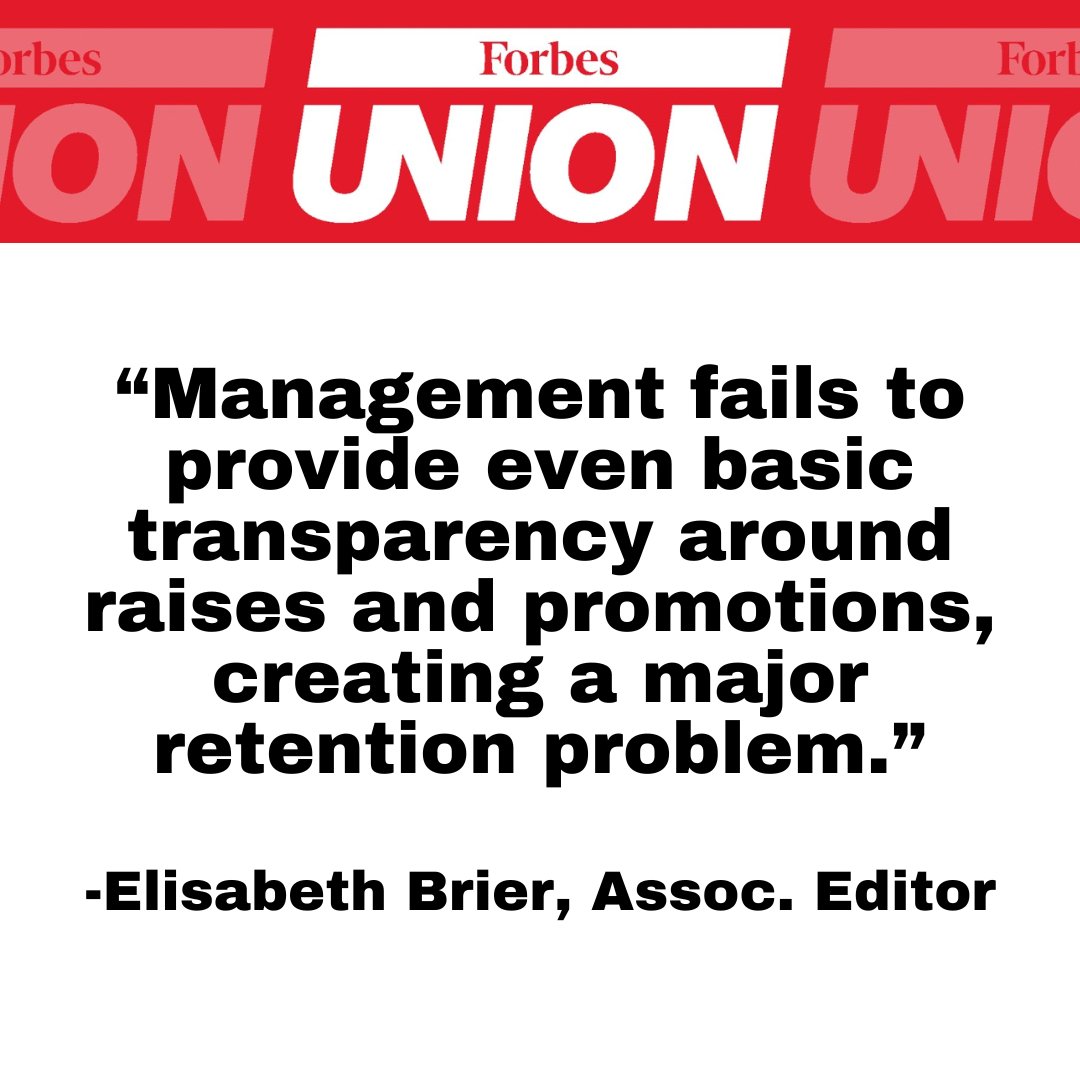 forbesunion's tweet image. Yes, @Forbes has a major retention problem. In recent years, there's been an exodus of talented staff who see greener pastures at competitors where they can get a fair shake. It's beyond time for some transparency! #unionstrong