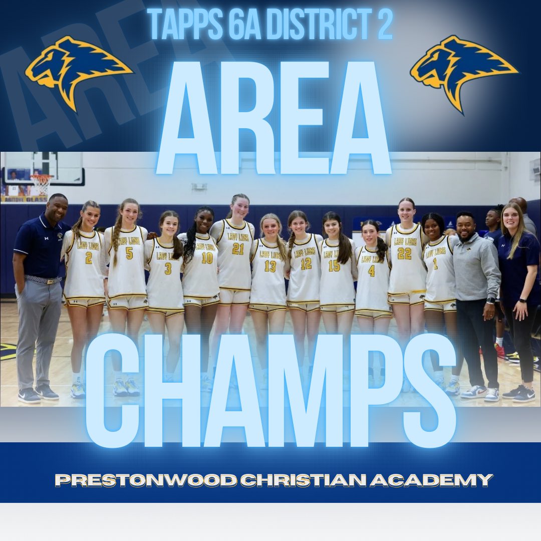 PCALionsGBB's tweet photo. AREA CHAMPS! Next stop Regionals!
#PCA #FaithFilled🦁 #AREACHAMPS #GirlsBasketball #PACKTHESTANDS #RecruitPCA #OneGameOneMission https://t.co/3kf9wOZtO6