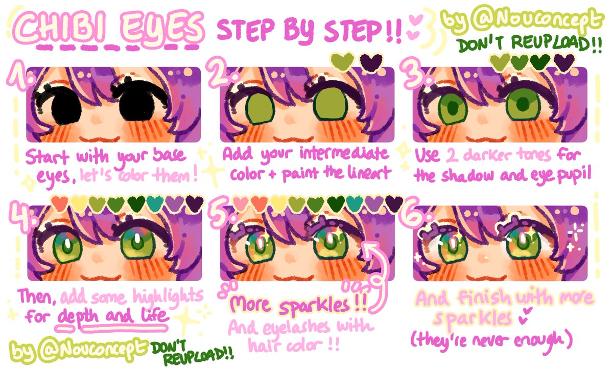 nouconcept's tweet image. my chibi eyes step by step ✨🩷