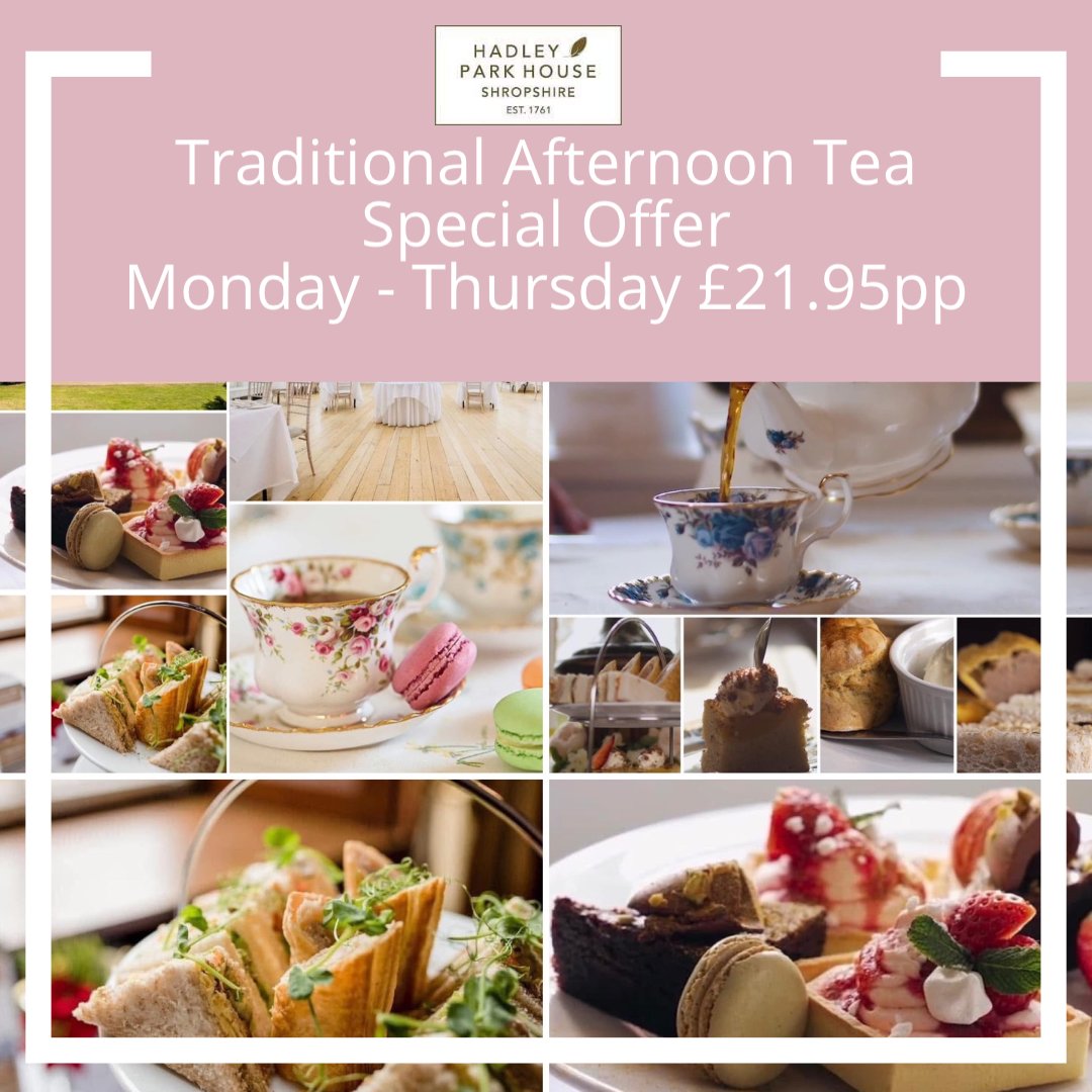 Traditional Afternoon Tea Just £21.95pp - Monday to Thursday. #afternoontea #creamtea