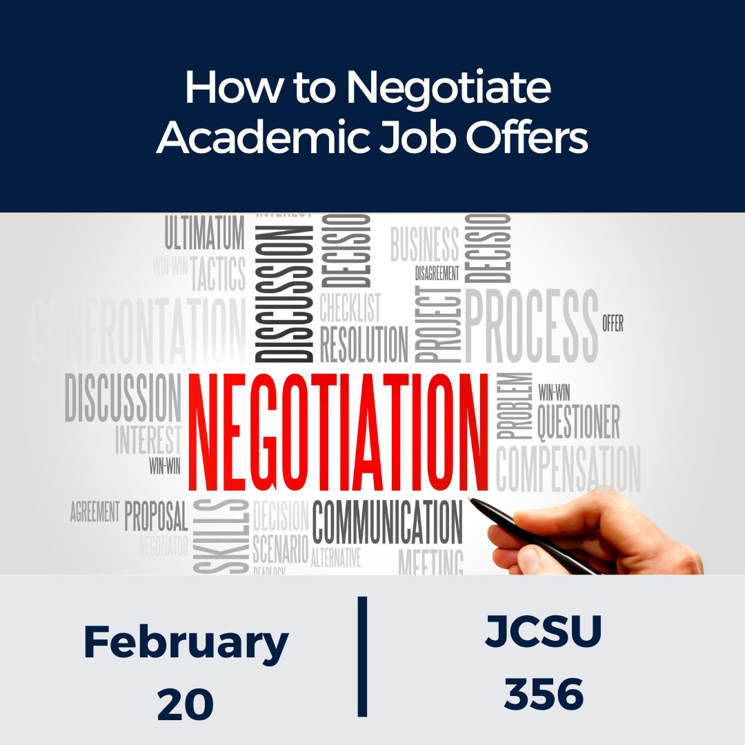 UNR Graduate School (@unrgradschool) on Twitter photo If you're a Ph.D. student or postdoc looking to enter the academic job market, this workshop is for you!
Join us to learn strategies and insights for negotiating academic job offers. 
Thurs, Feb 20
12-1 p.m., JCSU 356
RSVP: nevada.formstack.com/forms/pdw_reg If you're a Ph.D. student or postdoc looking to enter the academic job market, this workshop is for you!
Join us to learn strategies and insights for negotiating academic job offers. 
Thurs, Feb 20
12-1 p.m., JCSU 356
RSVP: nevada.formstack.com/forms/pdw_reg