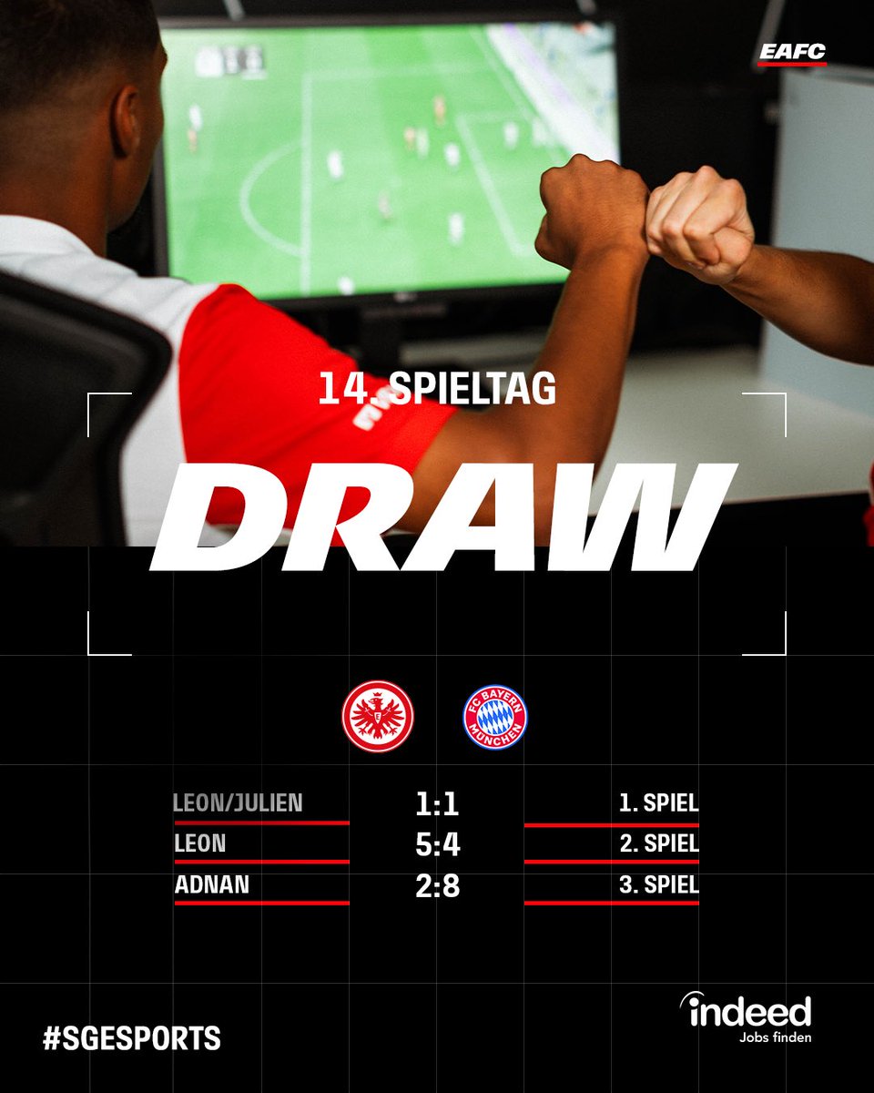 ⚖️ Punkteteilung in der <a href="/vbl_official/">VBL | WOW VIRTUAL BUNDESLIGA</a> 

#SGEsports | #SGE | #VBLCC