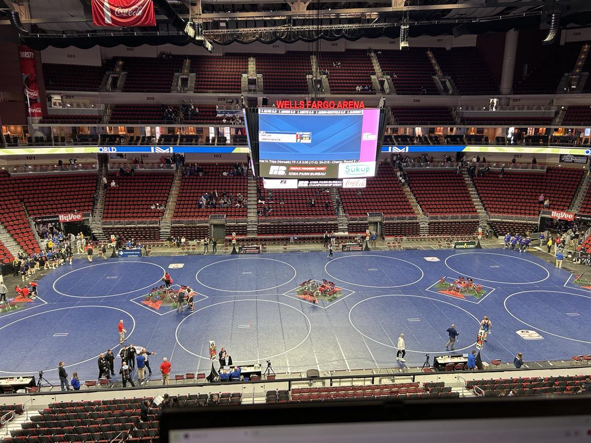 Day 1 number of the IHSAA state wrestling tournament 

Class 1A session begins at 1:30 
Class 2A session begins at 6:00

<a href="/DaveAnderson23/">Dave Anderson</a> and I will have all the action 

Radio-94.9 FM/99.1 FM/1240 AM 
Web- player.listenlive.co/34501