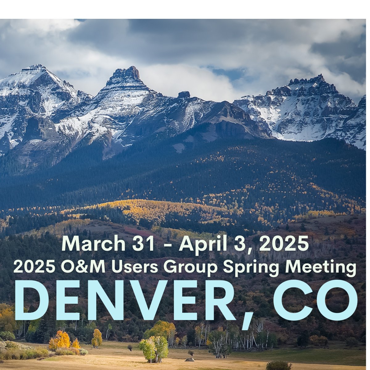 Register today for the 2025 O&amp;M Users Group Spring Meeting from March 31 - April 3, 2025 in Denver, Colorado. 

Learn more about the O&amp;M Users Group Spring Meeting and register 👉 esig.energy/event/2025-spr…