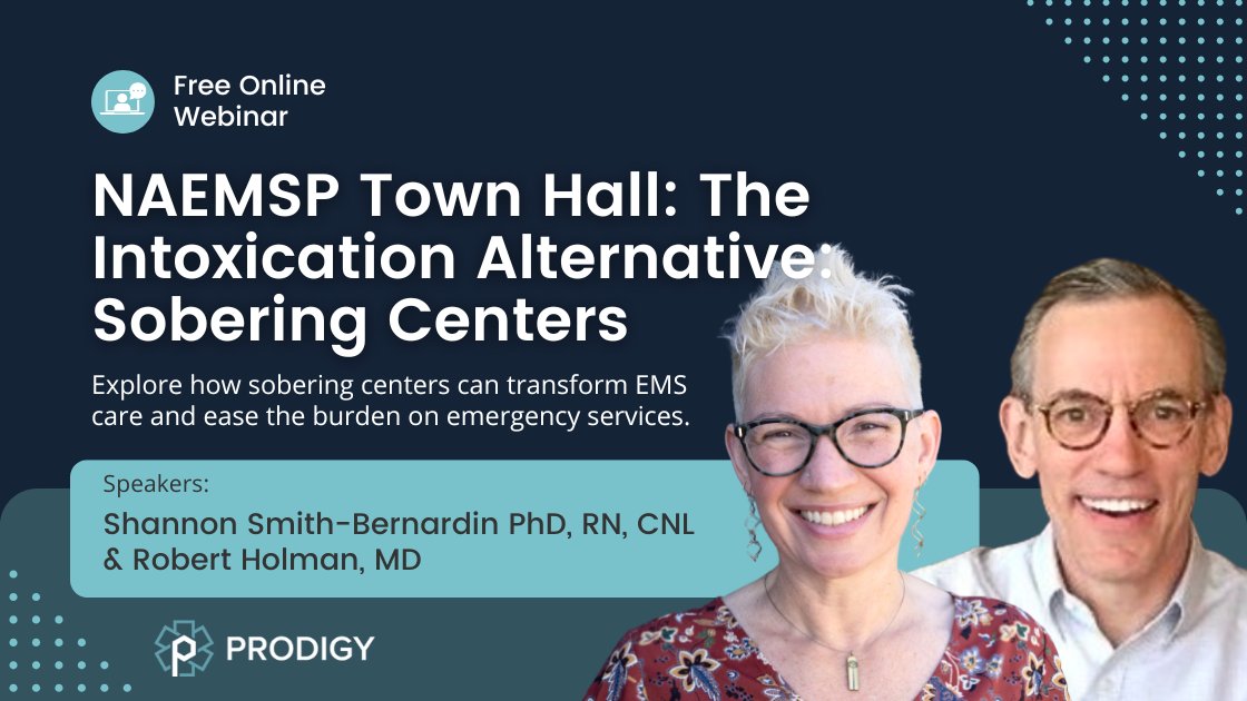 Prodigy EMS (@prodigyems) on Twitter photo Join experts Shannon Smith-Bernardin, PhD, RN, CNL, and Robert Holman, MD, as they explore the latest research, policy updates, and real-world impact of sobering centers. CME credits available.
<a href="/NAEMSP/">NAEMSP</a> 
Register here: shorturl.at/HUU97 Join experts Shannon Smith-Bernardin, PhD, RN, CNL, and Robert Holman, MD, as they explore the latest research, policy updates, and real-world impact of sobering centers. CME credits available.
<a href="/NAEMSP/">NAEMSP</a> 
Register here: shorturl.at/HUU97
