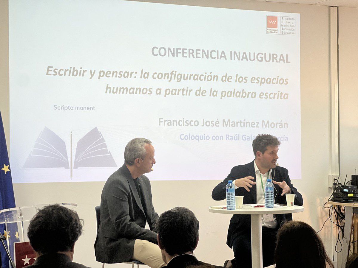 Primera  jornada del congreso Aprender escribiendo. Apertura institucional <a href="/dcerverao/">david cervera</a>,  conferencia inaugural de F.J. Martínez Morán y colaboración musical de <a href="/profedemusika/">profedemúsika</a> 
#IF_CMadrid