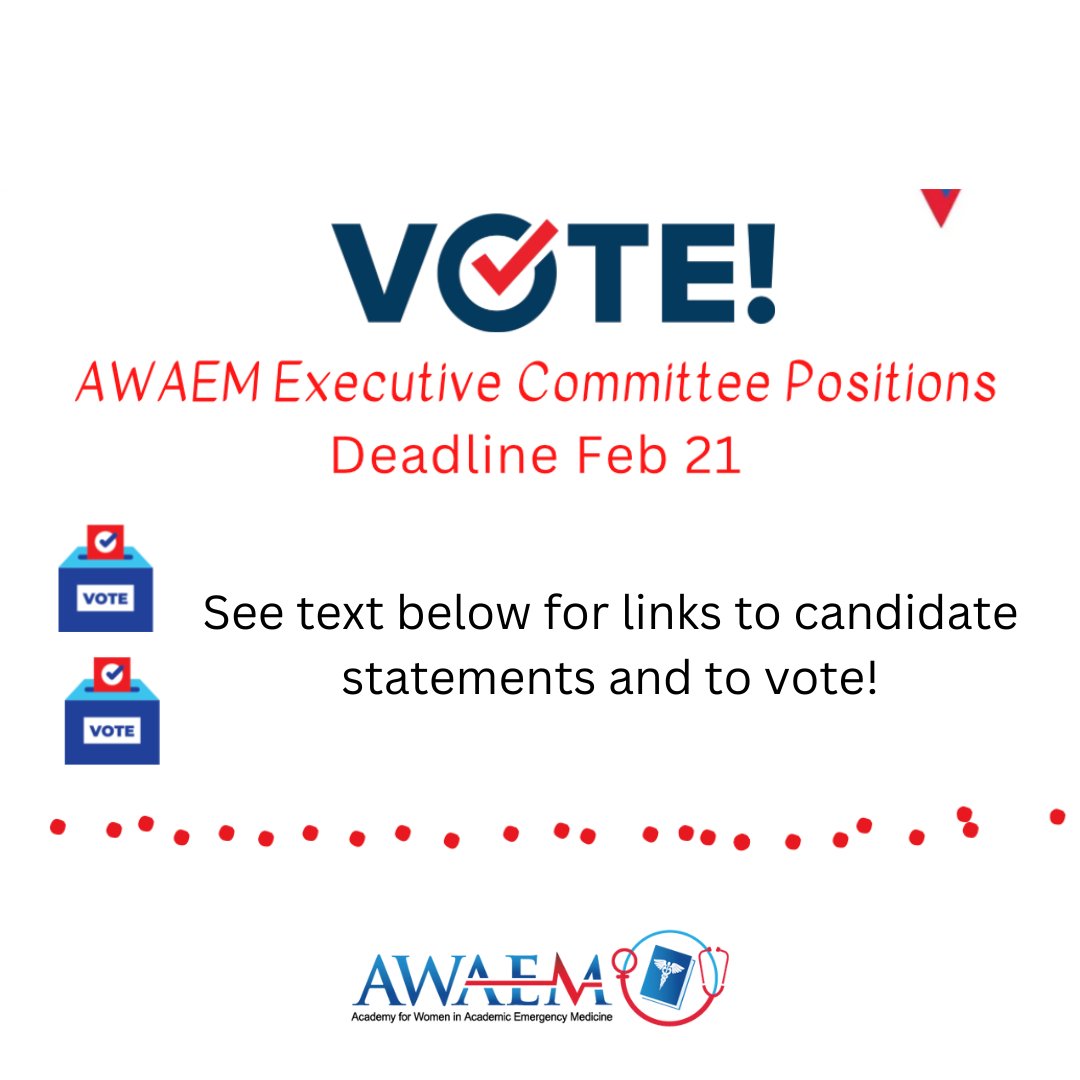 Vote for AWAEM Executive Committee Positions!  Deadline is Feb 21!

Vote here:  surveymonkey.com/r/TQX7ZN5

Candidate statements:  saem.org/about-saem/lea…