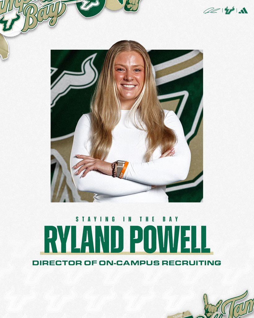 USF Football (@usffootball) on Twitter photo Congratulations to <a href="/Ryland_powell/">Ryland Powell</a> on her promotion to Director of On-Campus Recruiting! 👏
📝: gobulls.co/PowellPromoted
#ComeToTheBay | #StayInTheBay Congratulations to <a href="/Ryland_powell/">Ryland Powell</a> on her promotion to Director of On-Campus Recruiting! 👏
📝: gobulls.co/PowellPromoted
#ComeToTheBay | #StayInTheBay