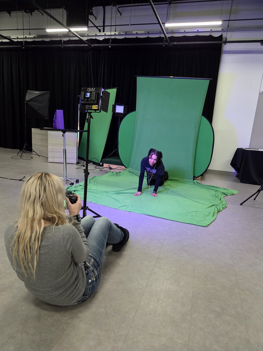 Ultra keying with green screens can play a huge part in set design for a film because of the money saving benefits. AVP students Ava M. and Evahnee T.  create a tunnel crawl scene for their set design project. <a href="/CTEReeseCenter/">James Reese Career and Technical Center</a> <a href="/FBISD_CTE/">Fort Bend ISD CTE</a>