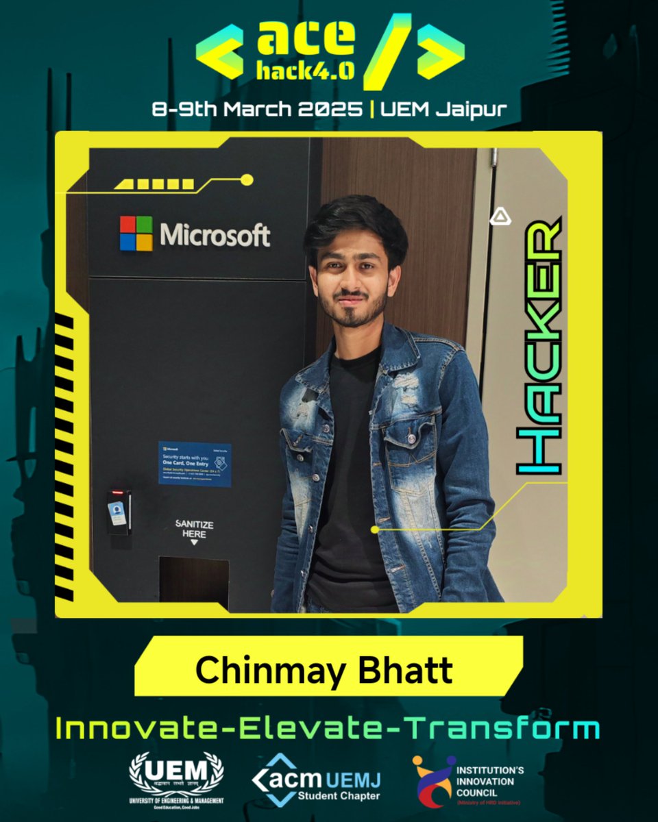 chinmaybhattt's tweet image. 🚀 Excited to share that I’ll be attending 𝗔𝗰𝗲𝗛𝗮𝗰𝗸 𝟰.𝟬!💡
Hackathons are a great way to innovate, collaborate, and push boundaries can’t wait to be part of this amazing experience! 
@AceHack_uemj @alokagarwal565

#AceHack #AceHack_uemj #AceHack4.0 #Hackathon #Innovation