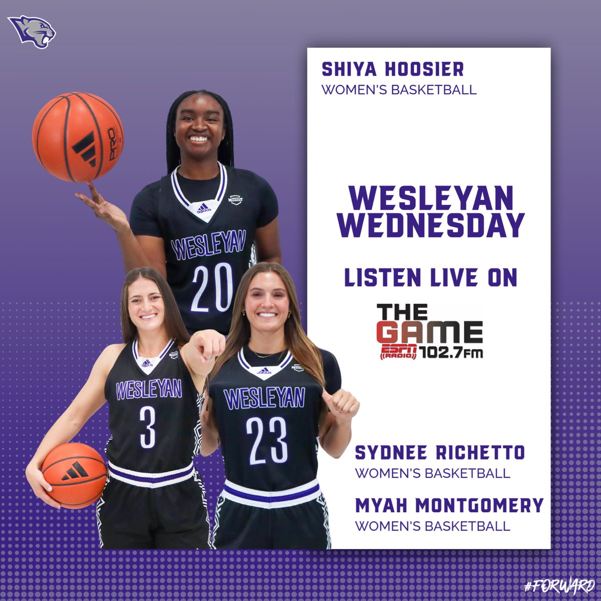 KWC Panthers (@kwcpanthers) on Twitter photo Itโs Wesleyan Wednesday over on Live at 5! Catch Shiya Hoosier, Sydnee Richetto, and Myah Montgomery of <a href="/kwcwomenshoops/">KWC Women's Hoops</a> discussing the upcoming final homestand of the season!
#Forward Itโs Wesleyan Wednesday over on Live at 5! Catch Shiya Hoosier, Sydnee Richetto, and Myah Montgomery of <a href="/kwcwomenshoops/">KWC Women's Hoops</a> discussing the upcoming final homestand of the season!
#Forward