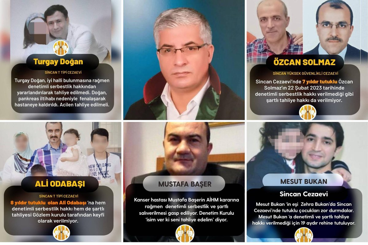 HUKUKSUZLUK HER YERDE❗

Meclis İnsan Hakları İnceleme Komisyonu’nun Adalet Bakanlığı’ndan aldığı bilgilere göre  İdare ve Cezaevi Gözlem Kurulları 2021 den bugüne 8 bin 521 hükümlünün DENETİMLİSİ verilmiyor.

AdaletAskıda HukukRafta

<a href="/NataliAVAZYAN/">A. Natali AVAZYAN</a> <a href="/meraldanis/">Meral Danış Beştaş</a>