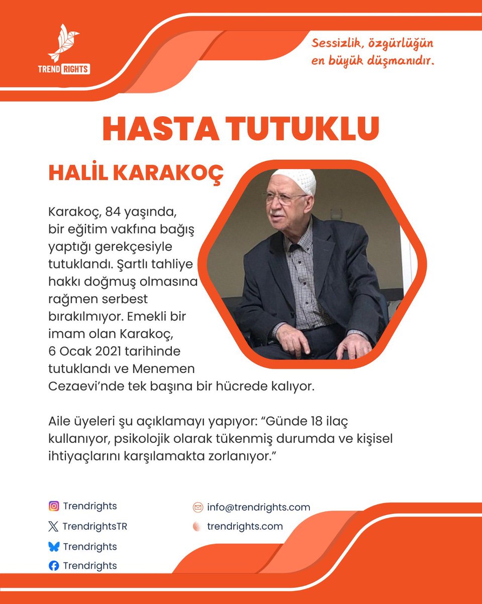 Ne zaman Halil Karakoç’u serbest bırakacaksınız? 

📍AdaletAskıda HukukRafta📍